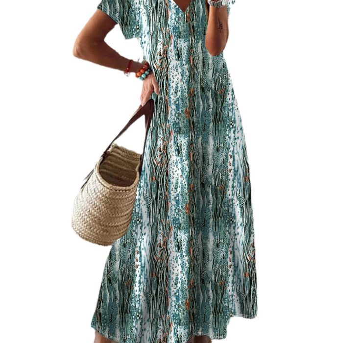 Bohemian Style Printed Large Swing Dress - Image 2